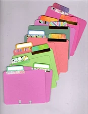 (11) WATERCOLOR MEMORYDEX/ROLODEX TABBED CARDS HANDMADE Gold Foil Accents