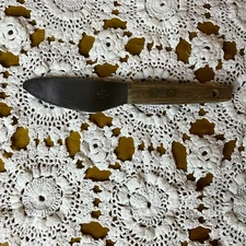 Vintage Ekco Stainless USA Butter Spreader Knife Wood Handle Rustic Utensil
