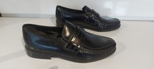 Clarks Black Leather Penny Loafers Extra Wide UK 7.5 Smart Formal Shoes