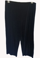 Chico's Travelers Black Fluid Knit No-Tummy Cropped Pants Size 3 NWT 69