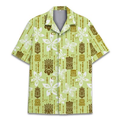 Vintage Tiki Hawaiian Shirt Men Women Kid Youth Summer Beach Aloha