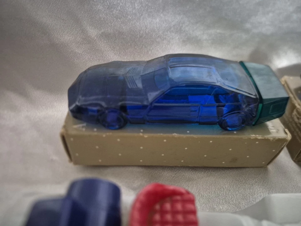 Vintage Avon Car Cologne Bottles Collectible Glass Decanters 8x  Lot W/ Stickers - Image 3 of 4