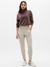 Athleta Beige Jogger Pants Pull On Elastic Waist Pockets Women Size S