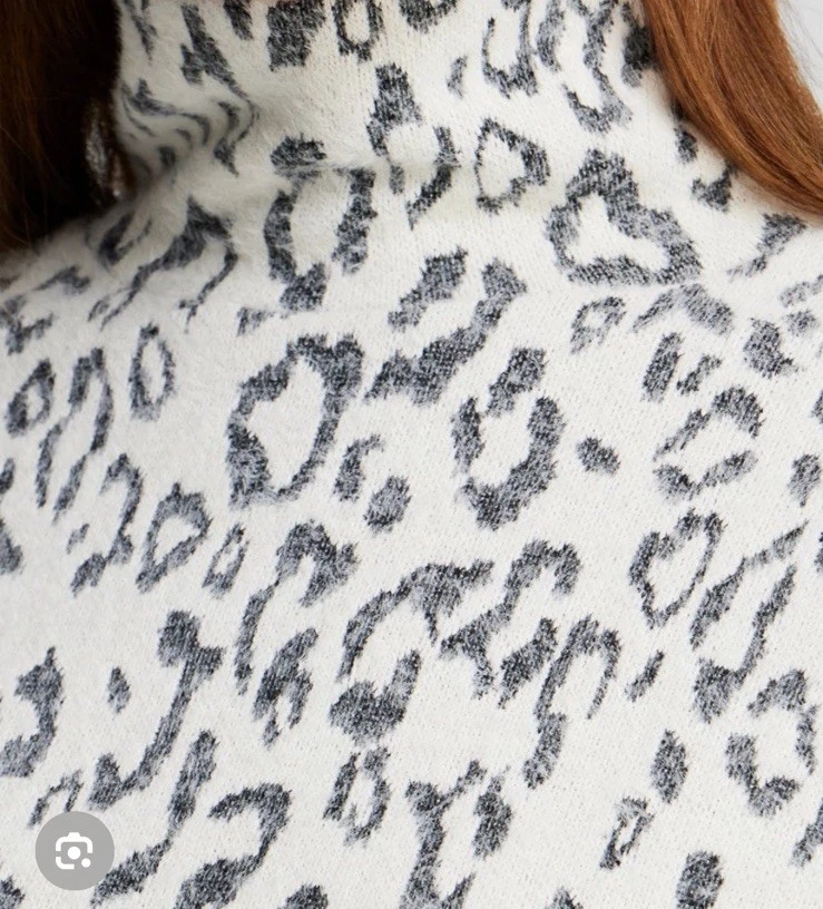 Túnica Chicos Marfil Crema Jacquard Estampado Animal Cuello Simulado Talla 3 Foto 2 de 3