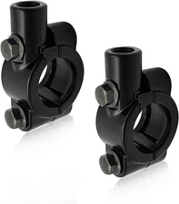 2PCS Motorcycle Handlebar Mirror Mount 7/8" Clamp 10mm Black Adapter