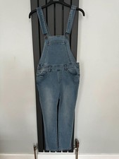 Liquor N Poker ladies Denim Dungaree Overalls Size 12 – Light Wash Stretch Denim