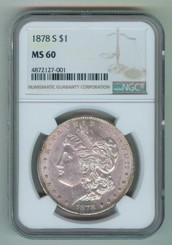 1878-S U.S. MORGAN SILVER DOLLAR - KM#110 - NGC SLABBED - MS60