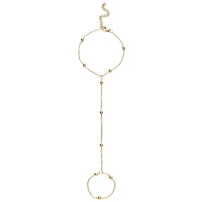 Edelstahl Sklaven Kette Ring Armband Hand Harness Armband für Damen, verstellbar