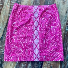 LIlly Pulitzer Pink Lattice Skirt in Tony Tiger