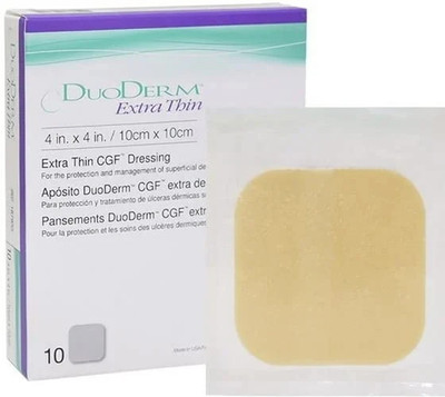 DuoDerm 187955 Extra Thin CGF Dressing 10 X 10 cm / 4 X 4, 10 Pack,  Damaged Box
