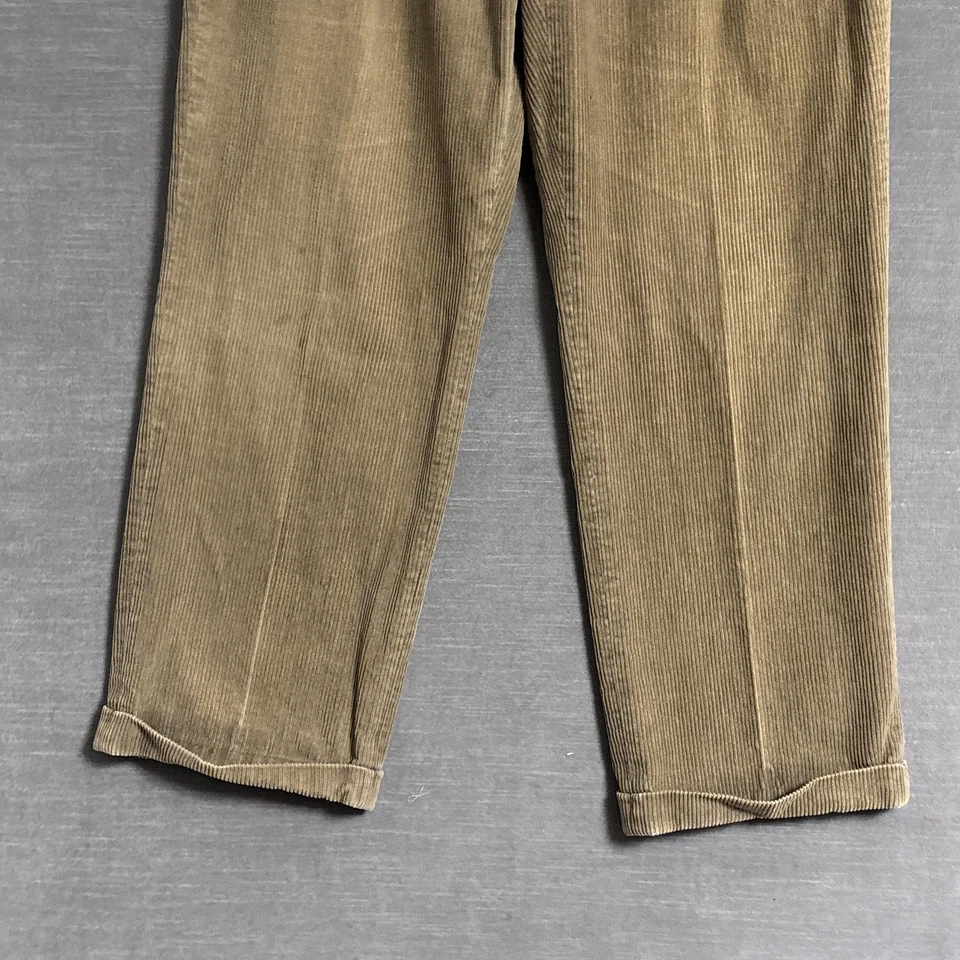 Pantalones Louis Raphael 36x30 Marrón Pana Plisado Clásico Años 90 y2k Grunge Preppy Foto 3 de 4