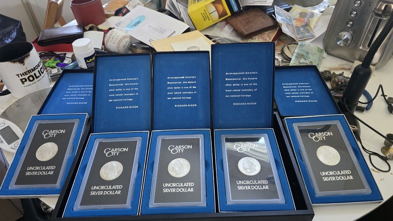 Five-1884-CC $1 Morgan Silver Dollars GSA Uncirculated W Boxes- Lot Of 5 Coins!!