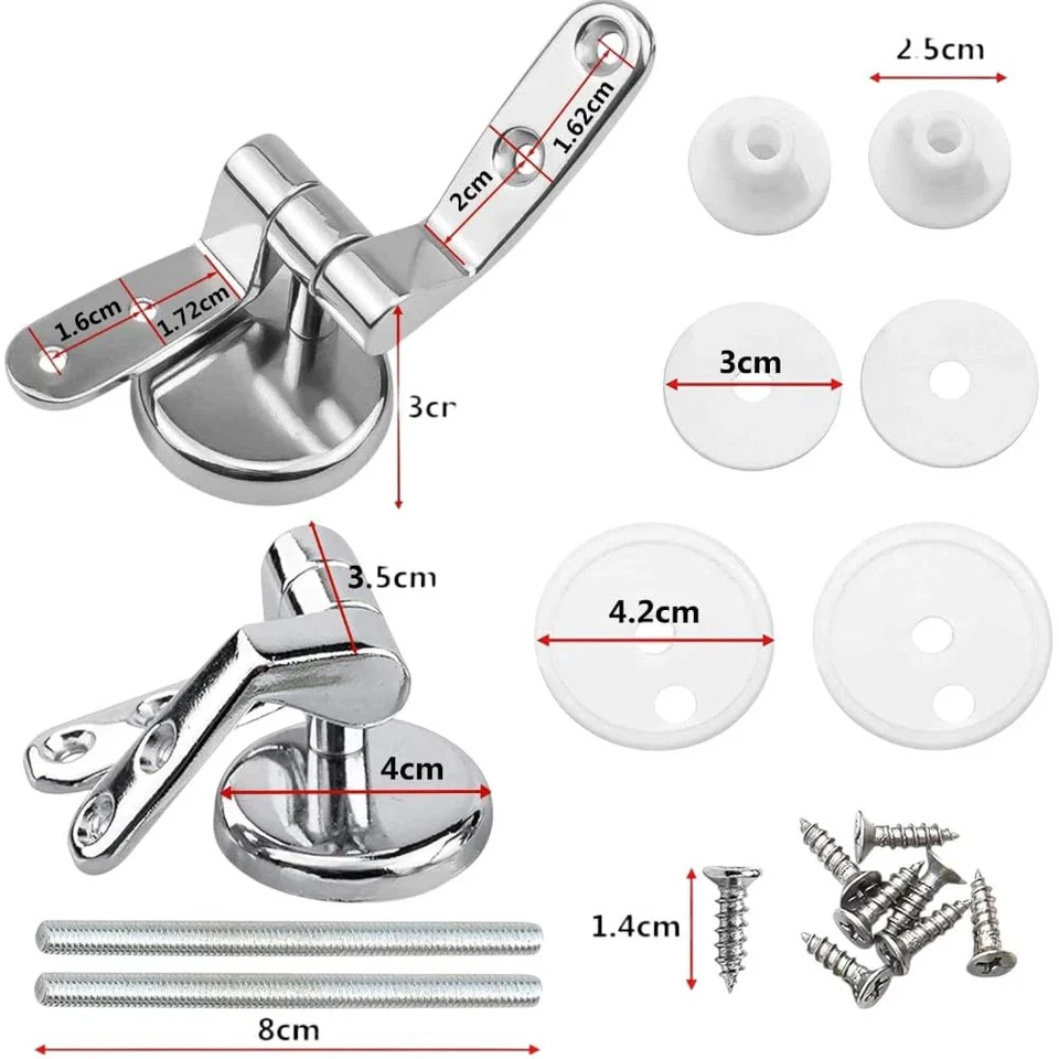 HM | Cerniere universali copriwater | Argento, lega di zinco e acciaio inox | Ki - Immagine 2 di 4