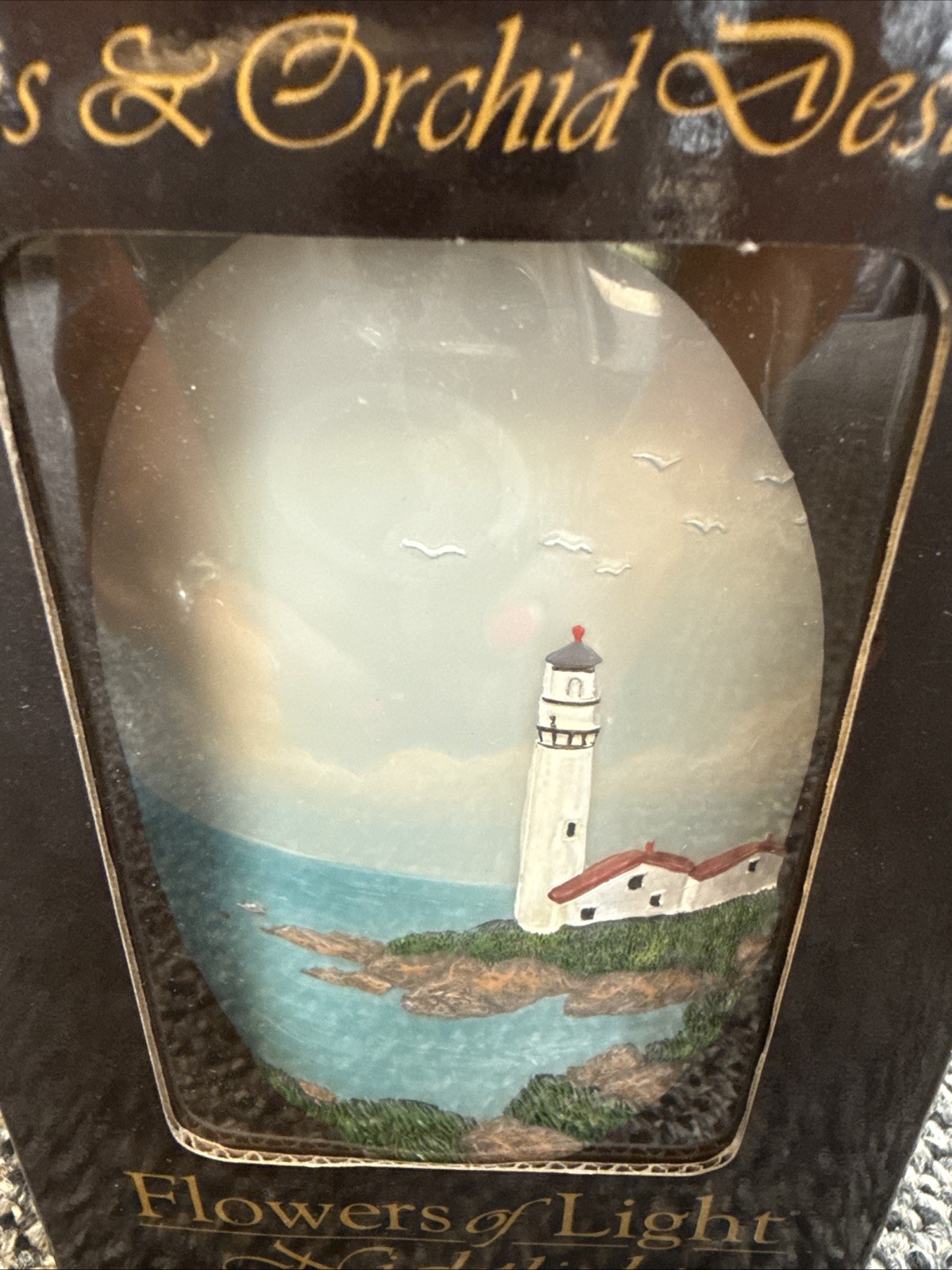 Ibis And Orchid Design Lighthouse Harbor Night Light - New In Box