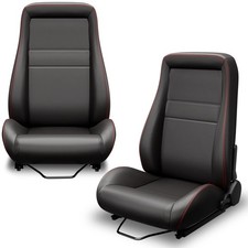 Universal Obs Car Seats Low Back Pvc Racing Bucket Seats W2 Sliders For Honda