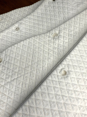 Vintage  French Matelassé Mystery Random Pieced Textile French Monogramed Fabric