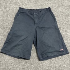 Dickies Shorts Mens Size 34 Navy Blue Casual Workwear Relaxed Fit Flat Front