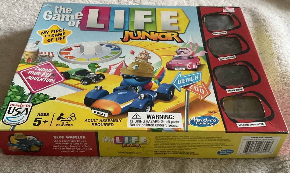 The Game of Life Junior Board Game Hasbro 2014 Complete Family