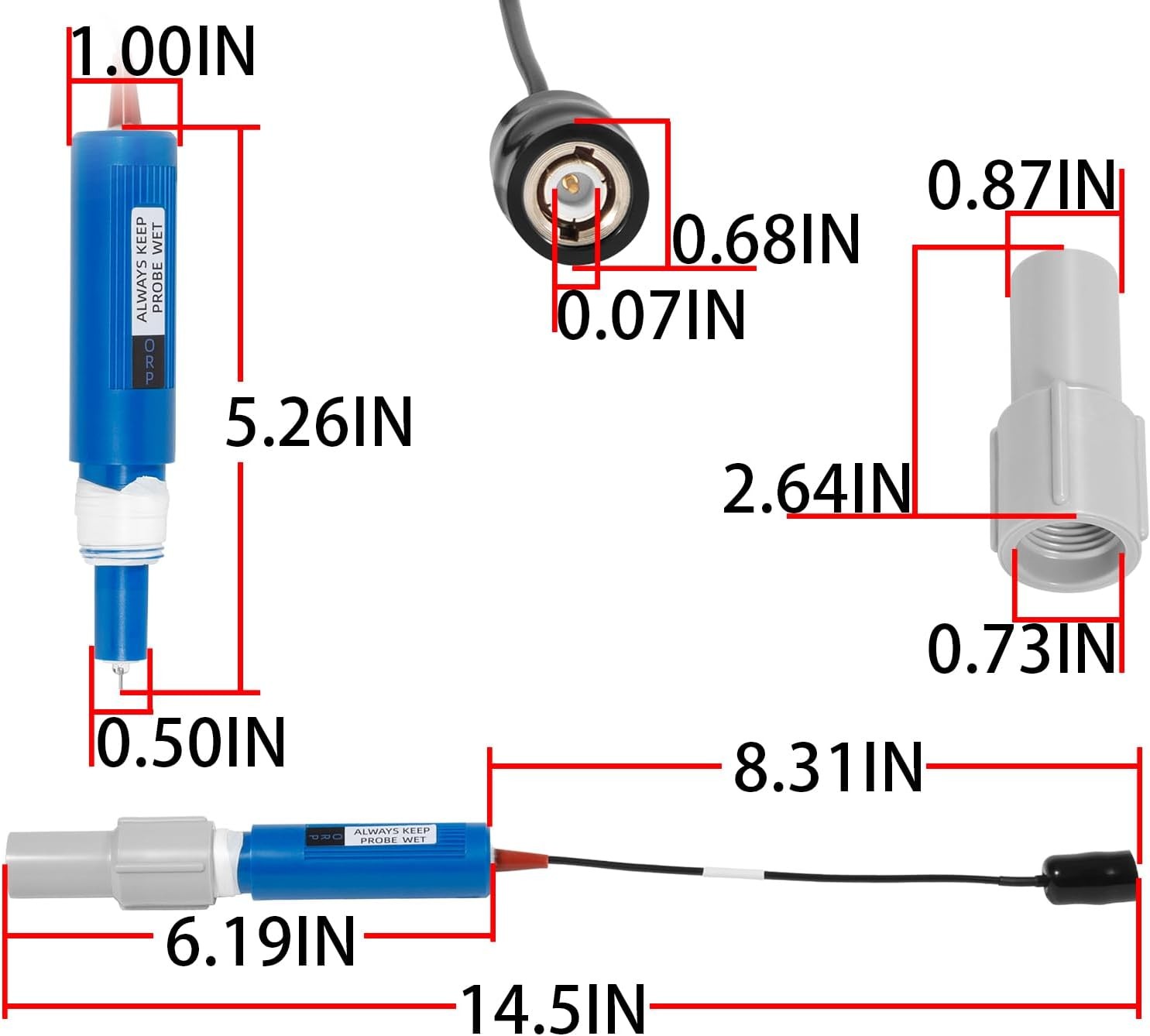 Replacement for Hayward Sense and Dispense GLX-PROBE-ORP ORP Probe