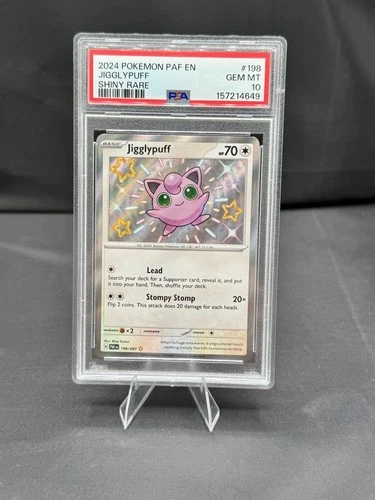 Pokemon TCG Paldean Fates Jigglypuff 198/091 Shiny Rare Holo English PSA 10