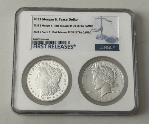 2023S Morgan & Peace dollar set  Ultra Cameo PF70 NGC First Releases