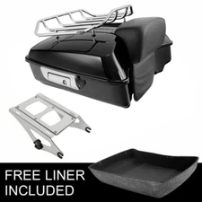 Chopped Tour Trunk Backrest Rack Mount Fit For Harley Touring Road Glide 14-2025