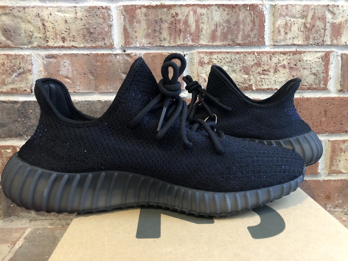 New 10 Adidas Yeezy Boost 350 V2 Black Dazzling Blue Men