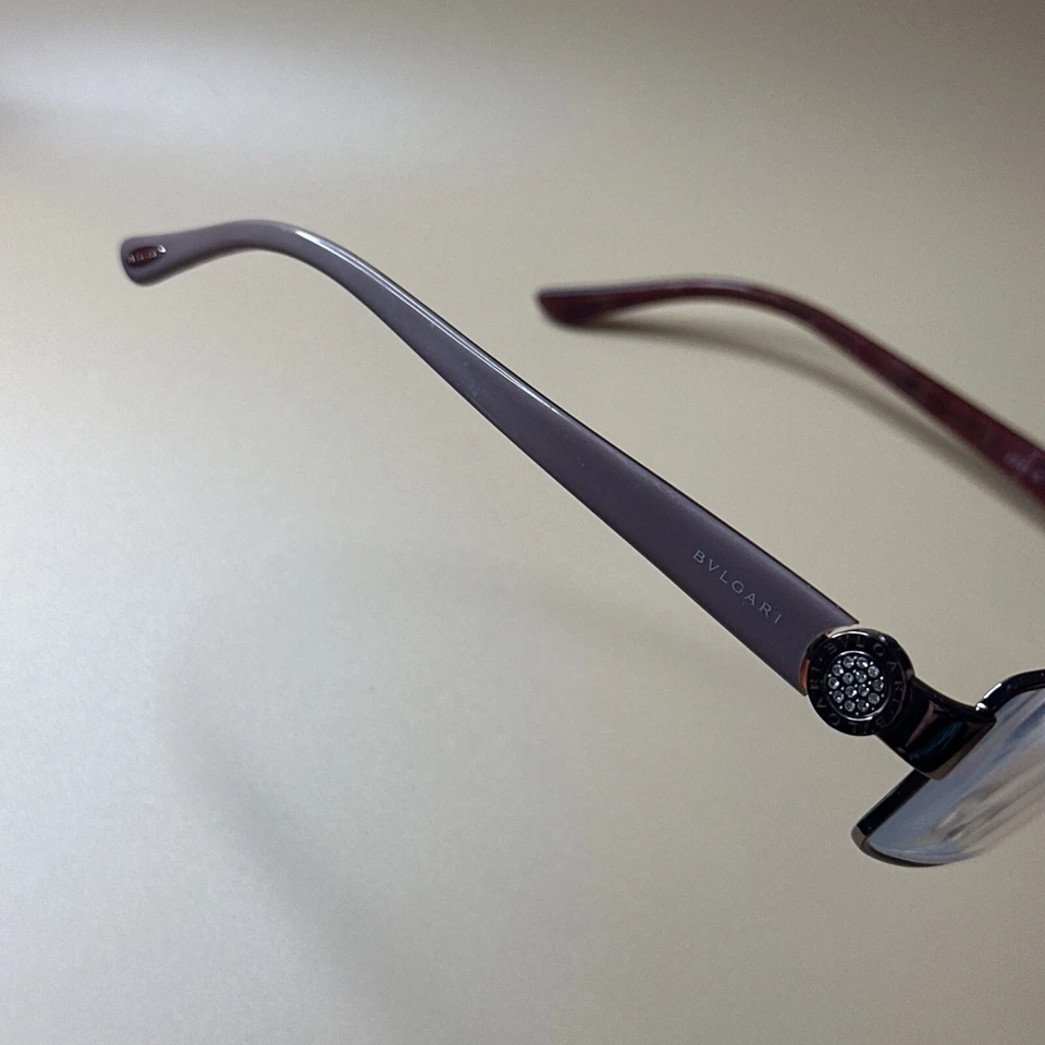 Bvlgari Eyeglasses 2045-B 176 Silver Purple Rectangular Frame Italy 53-16 130 - Image 3 of 4