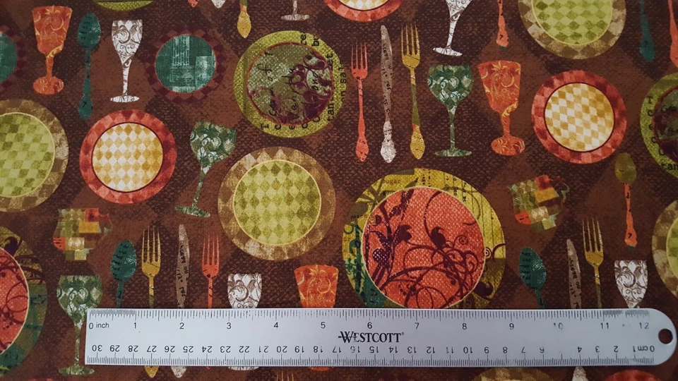 Hot Little Dish Christine Adolph PORTY acolchado tesoros plato copa de vino marrón Foto 2 de 3