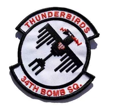 34th Bomb Squadron Thunderbirds Patch – Hook and Loop