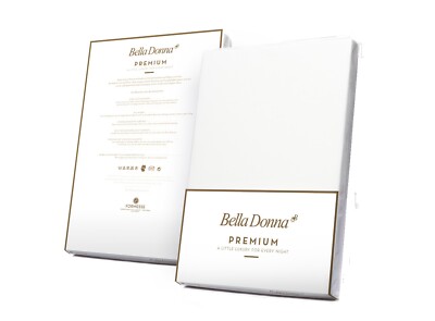 Bella Donna PREMIUM Jersey Spannbetttuch 90x190 - 100x220 cm 1000 Weiss 1A