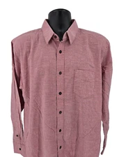 Untuckit Shirt Adult XL Red Pocket Long Sleeve Button Up Business Casual Men
