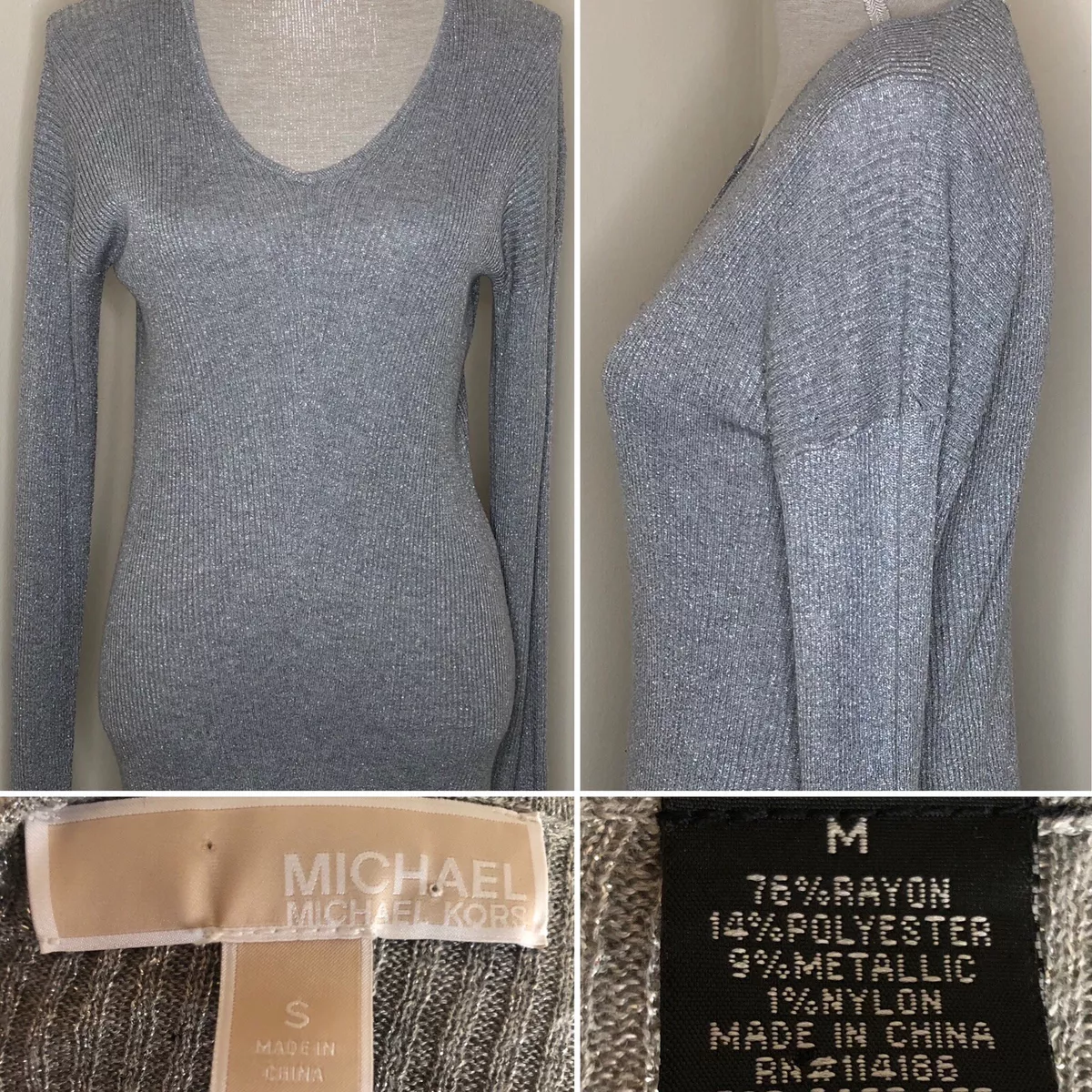 Michael kors sweaters silver deals
