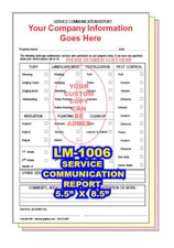 LAWN CARE SERVICE COMMUNICATION 2 or 3 Part Carbonless Forms
