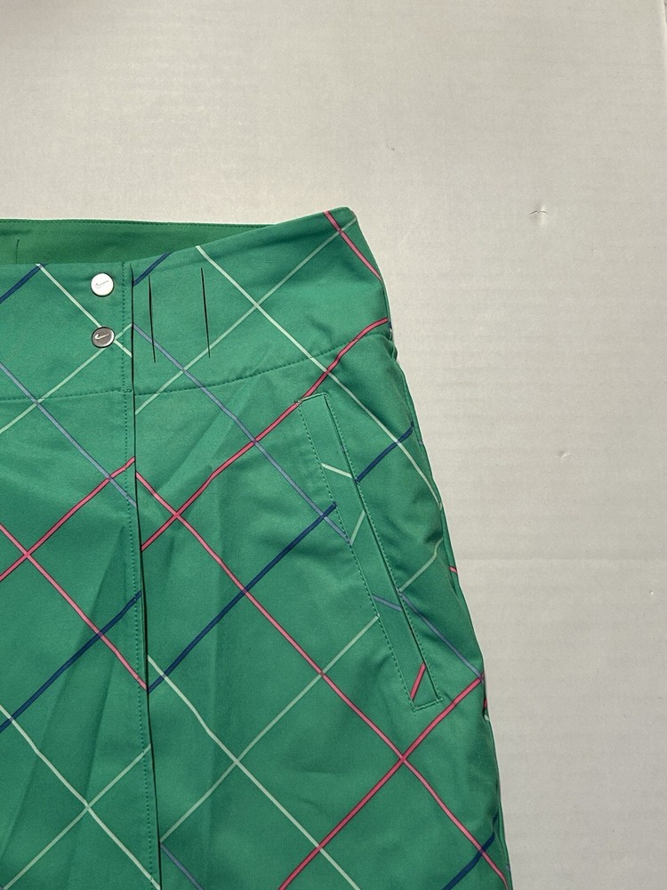 Nike Reversible Wrap Tennis Skirt Green Diagonal Print Size 2
