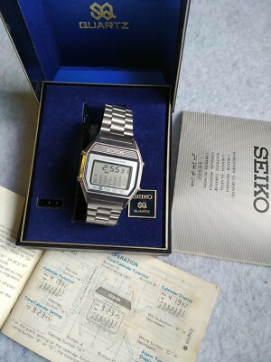 Vintage Rare SEIKO A354 Calendar Full Month Date Alarm Watch + box