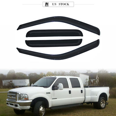Fits 99-16 F250 F350 F450 F550 Super Duty Crew Cab Window Visors Vent Rain Guard