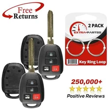 2 Remote Car Key Fob 4btn Shell Case Cover for Toyota (HYQ12BDM)