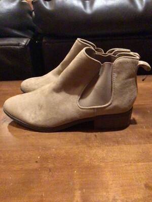 Express Women's Ankle Boots Booties Brown Stacked Heels