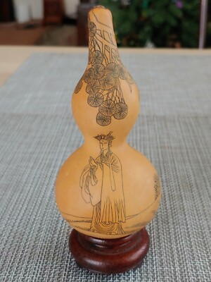 唐三藏文玩葫芦 Chinese Hand Carved Tang Monk Artwork Fengshui Hulu