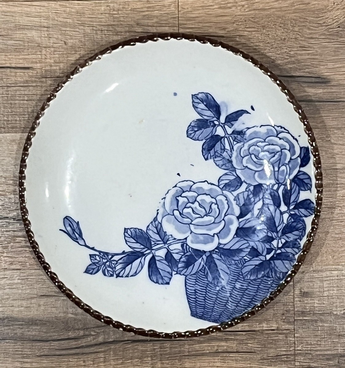 Vintage Japanese Porcelain Plate Imari Ware Blue & White Flower