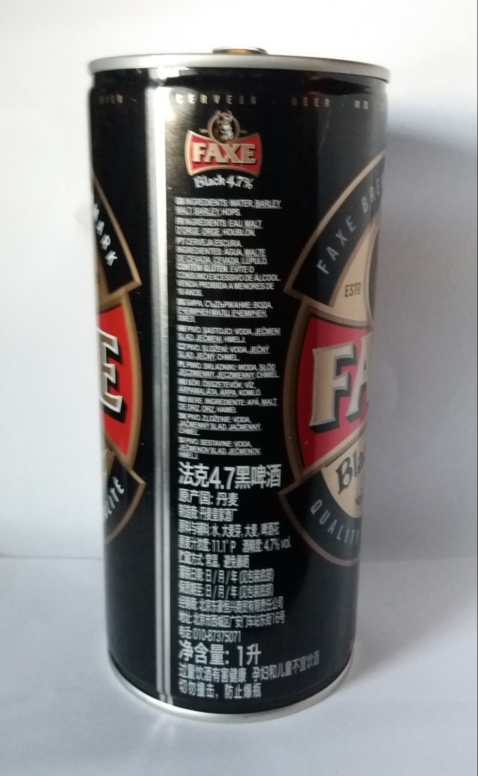 Faxe Black Empty Beer Can 1liter For Sale Online