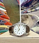 Mens Rolex OysterDate Precision Stainless Steel White Dial 34mm Watch 6494