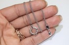 925 sterling silver lab grown diamond .17ct circle pendant necklace ship wheel — photo 7