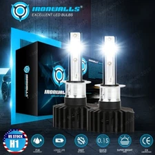 Pair H1 LED Headlight Bulb Conversion Kit High Low Beam Lamp 6500K Super White