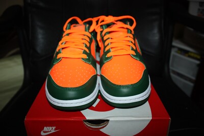 Nike Dunk Low Miami Hurricanes Green Orange Men\'s Size 7 Shoes Sneakers s-l400.jpg main image 2