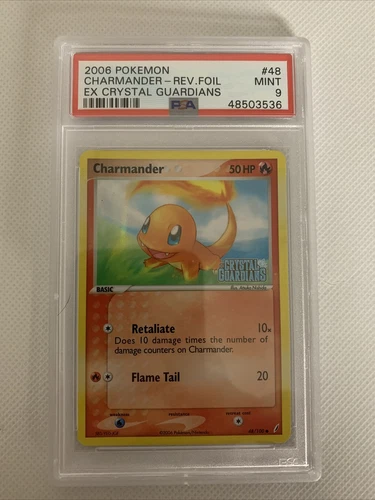 POKEMON 2006 CHARMANDER REV. FOIL  EX  CRYSTAL GUARDIANS PSA 9