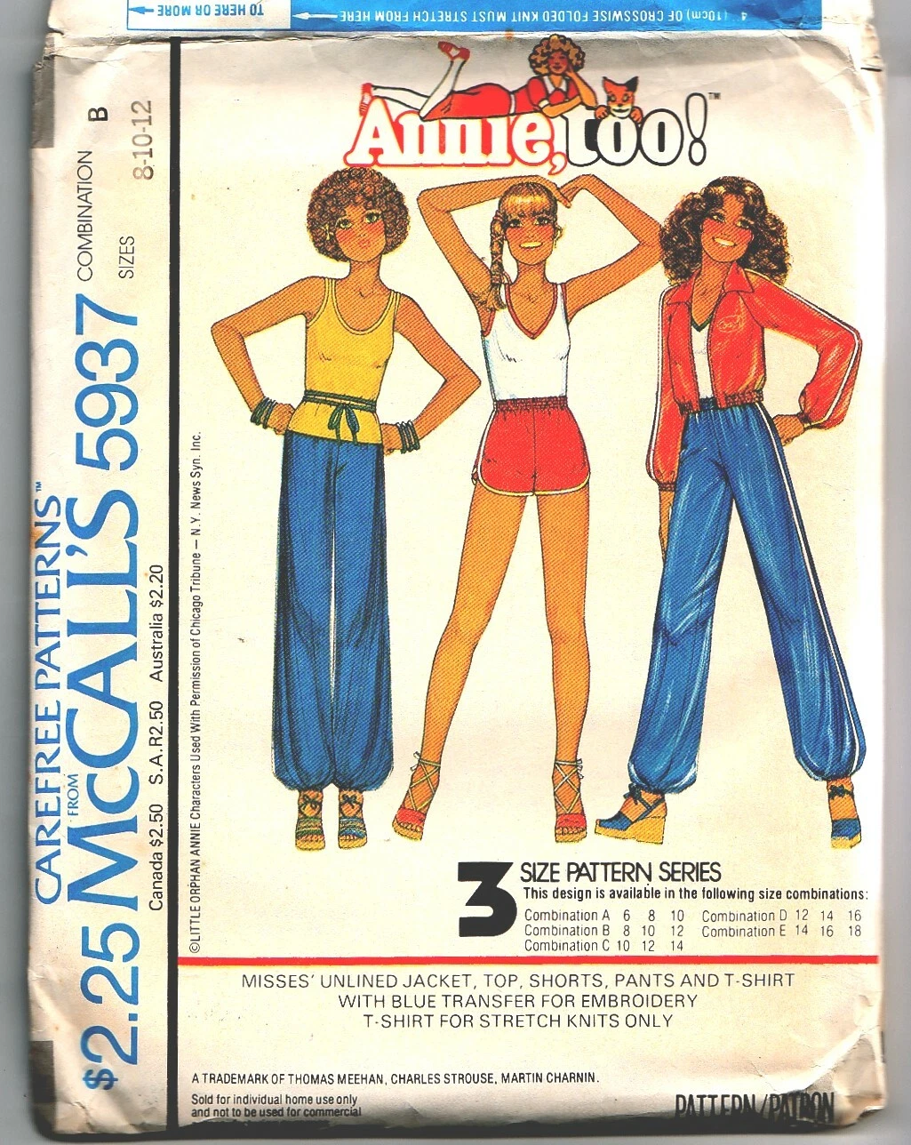 UNCUT VTG 1978 MCCALLS SEWING PATTERN 5937 Misses Annie Sportswear Sz 8 10 12