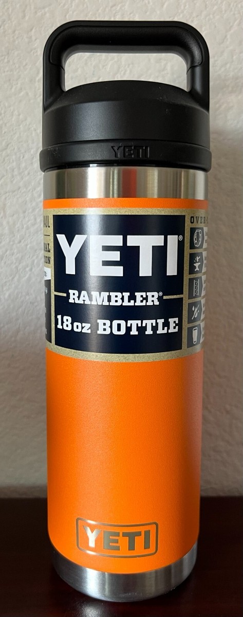 YETI Rambler 18 oz Bottle with Chug Cap Lid in King Crab Orange