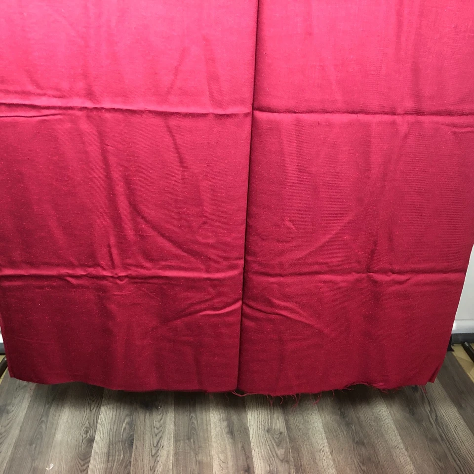 Vintage Material Fabric Knobby Dark Red 43" x111" Textured Texture Woven 3 yards - Image 4 of 4